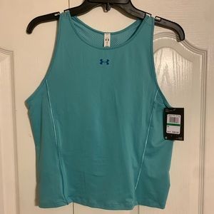 Women’s Under Amour Fitted Heat Gear Top Color Light Blue LARGE brand new